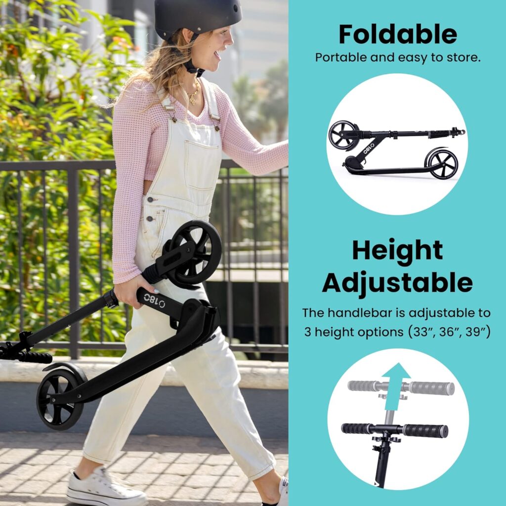 Aero Big Wheels Kick Scooter for Kids 8 Years Old, Teens 12 Years and up, Youth and Adults. Commuter Scooters with Shock Absorption, Lightweight, Foldable and Height Adjustable…