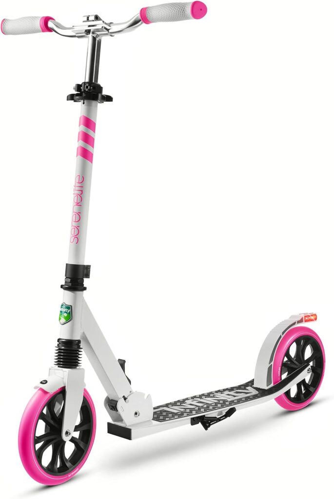 Amazon.com : SereneLife Foldable Kick Scooter - Stand Kick Scooter for Teens and Adults with Rubber Grip at Tip, Alloy Deck, Adjustable T-Bar Handlebar Height, Smooth Gliding Wheels, Easy Maneuvering : Sports  Outdoors