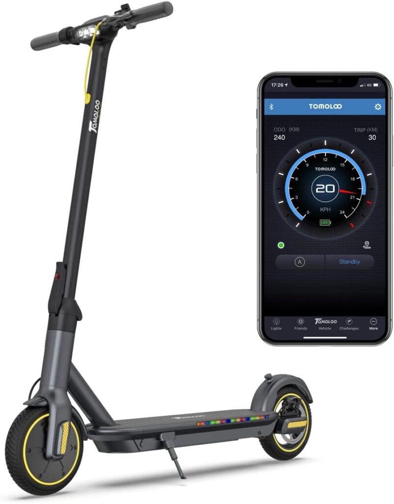 Amazon.com : TOMOLOO Electric Scooter for Adults-8.5 Honeycomb Tires, Portable Folding Commuter, Double Shock Absorption,21.7 Miles Long-Range Battery E Scooters(UL Safety Certified) : Sports  Outdoors