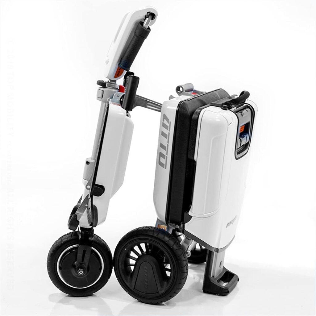 ATTO Folding Travel Powered Mobility Scooter by MovingLife, Full-Size Portable Electric Scooter, Lightweight Lithium Battery, Airline Approved