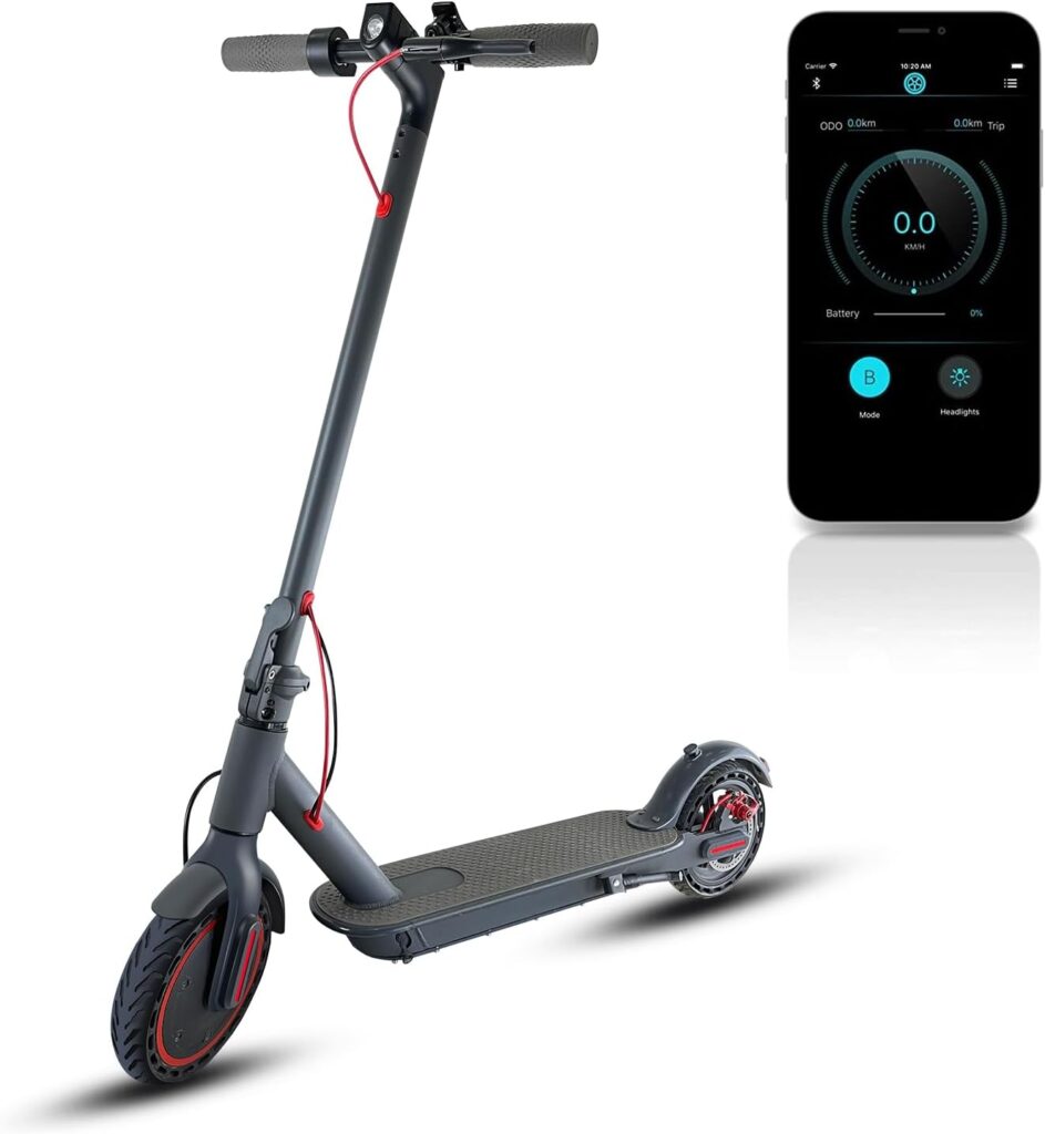 Evdekoru Electric Scooter for Adult, 350W Motor Portable Folding Commuting Scooter for Adults, Up to 19 Mph  19-21 Miles Long-Range, 8.5Tires, Double Braking, LED Display E Scooter with App Control