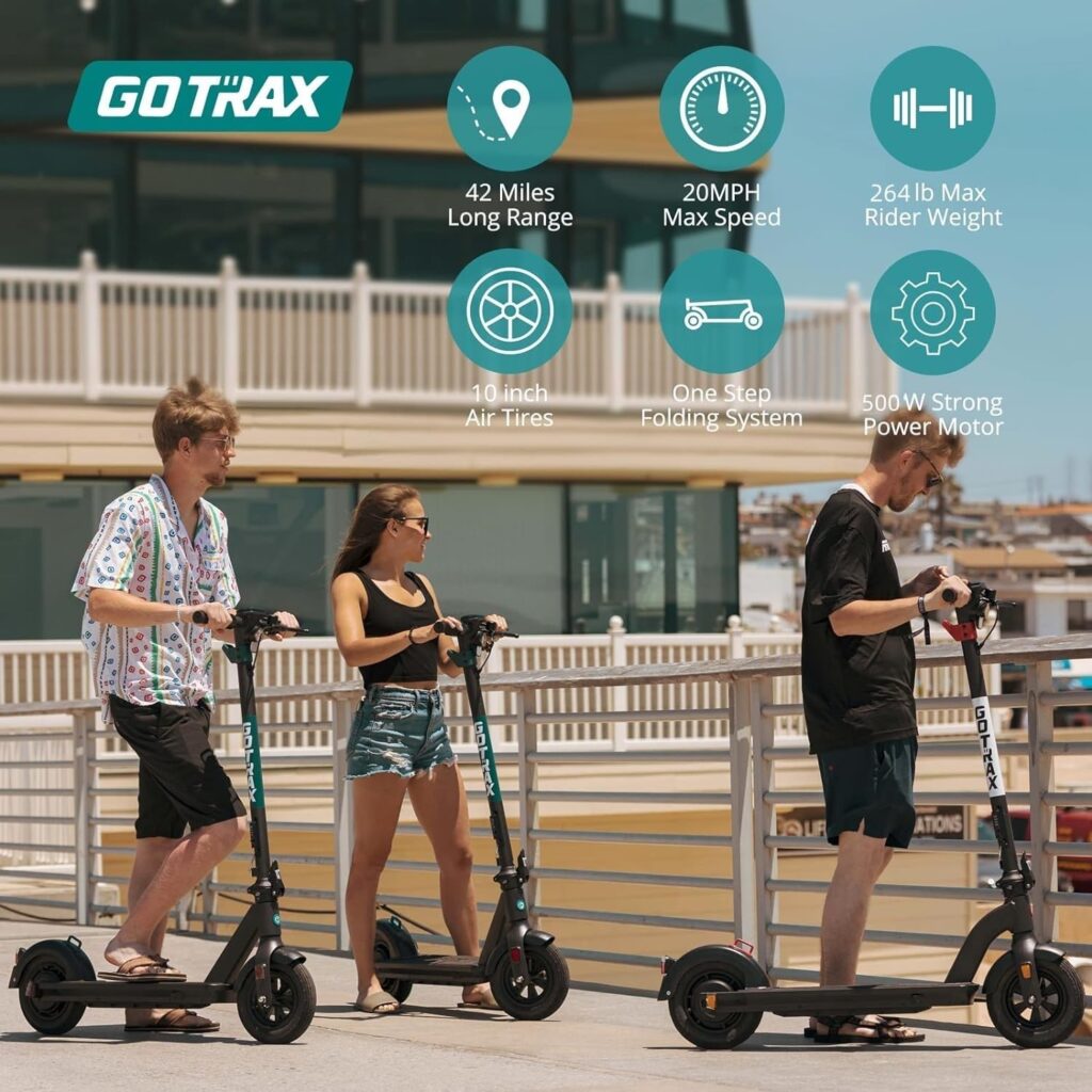 Gotrax G4 Series Electric Scooter -10/11 Pneumatic Tires, 25/42/40/45 Miles Range, 20/30/38Mph Power by 500W/600W/650W Motor, Electronic Lock and Cruise Control Foldable Commuter E-Scooter for Adult