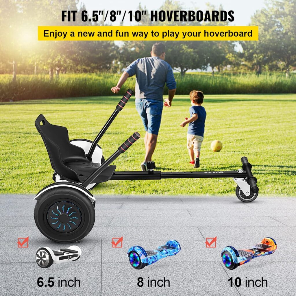 Gyroor Warrior 8.5 inch All Terrain Off Road Hoverboard  VEVOR Hoverboard Seat Attachment 6.5 8 10 Hoverboard Go-Kart Attachment for Kids and Adults with Adjustable Frame Length
