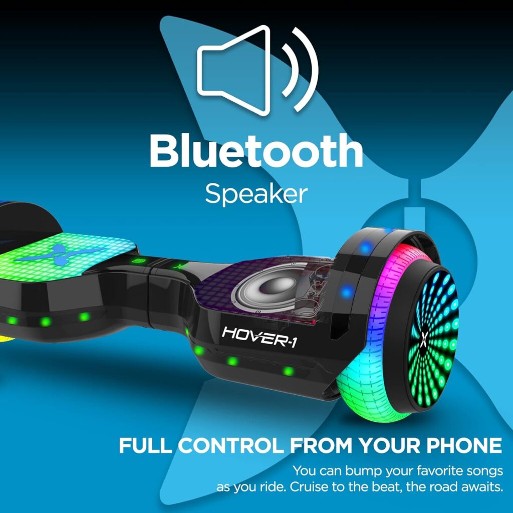 Hover-1 Astro Hoverboard | 300W Motor, IPX4 Water Resistance, Electric Hoverboard with Built-in Bluetooth, LED Fender, Deck and Wheel Lights