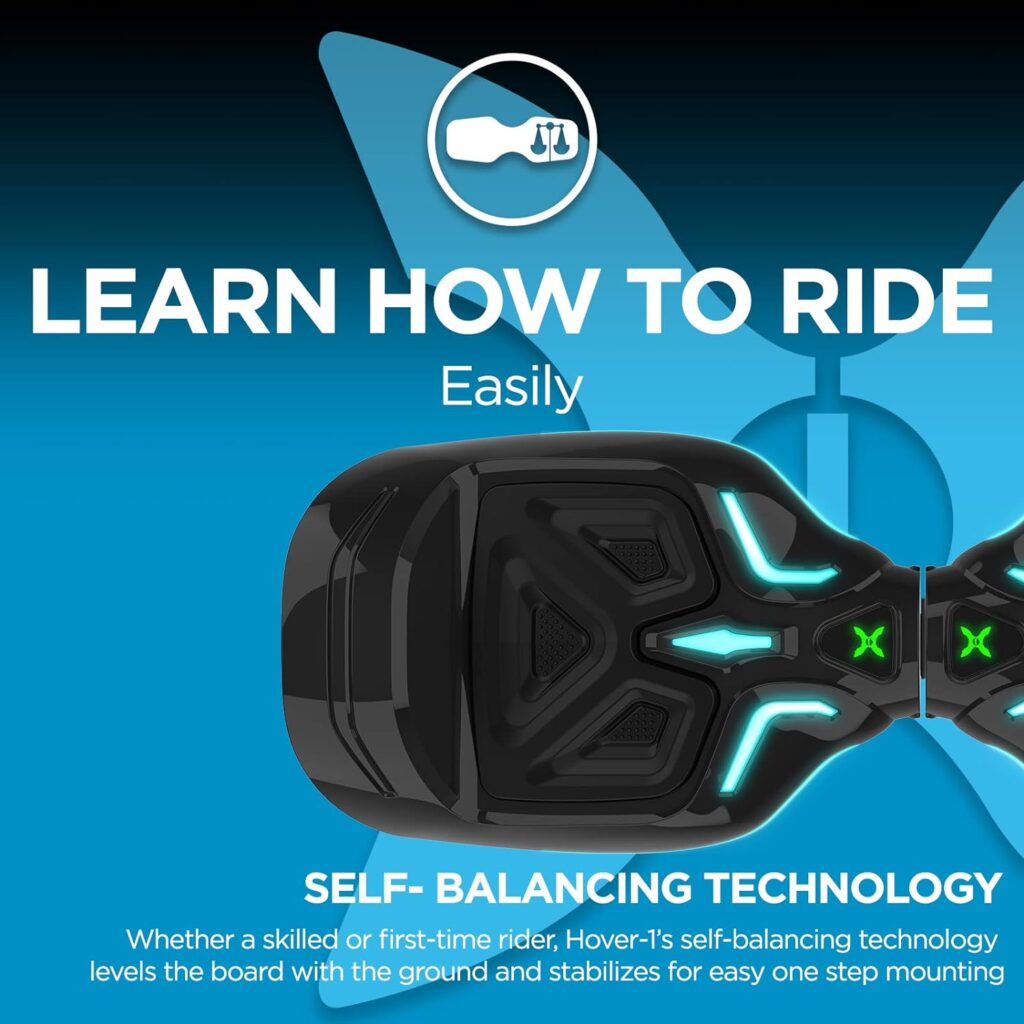Hover-1 Superfly Electric Hoverboard, 7MPH Top Speed, 6 Mile Range, Long Lasting Li-Ion Battery, 5HR Full Charge, Built-In Bluetooth Speaker, Rider Modes: Beginner to Expert, Black : Sports  Outdoors