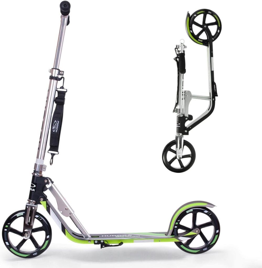 HUDORA Scooter for Kids Ages 6-12 - Scooter for Kids 8 Years and Up, Scooters for Teens 12 Years and Up, Adult Scooter with Big Wheels, Lightweight Durable All-Aluminum Frame Scooter