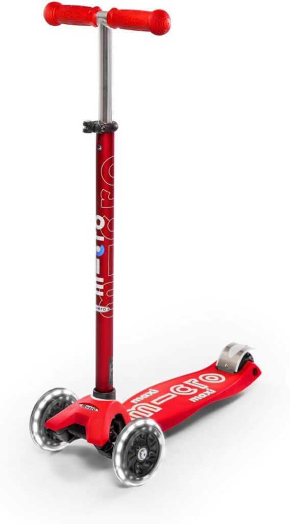Micro Kickboard - Maxi Deluxe LED 3-Wheeled, Lean-to-Steer, Swiss-Designed Micro Scooter for Kids with LED Light-up Wheels, Ages 5-12