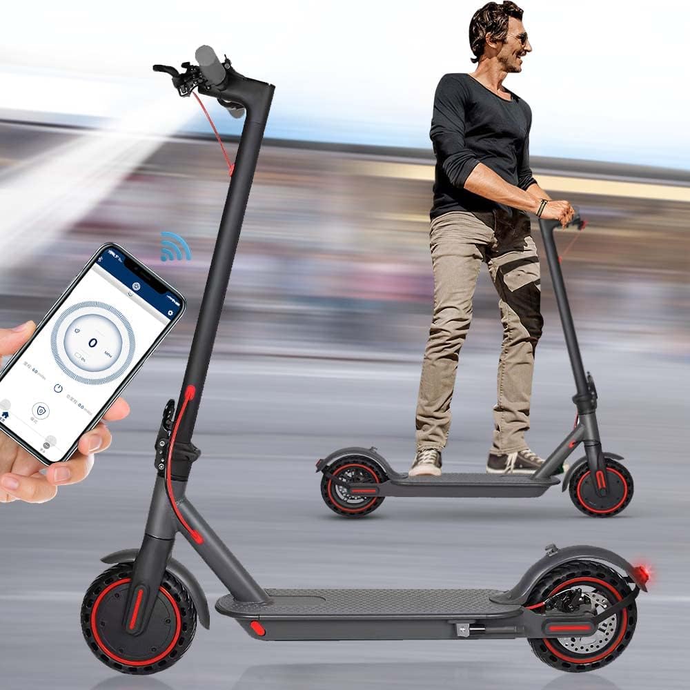 PLAYBIK Electric Scooter for Adult,350W Commuter Electric Kick Scooter Up to 19MPH  19-21Miles Range Powerful Sport Scooters w/Double Braking,8.5Tires Foldable LED Display E Scooter for Adult Teens