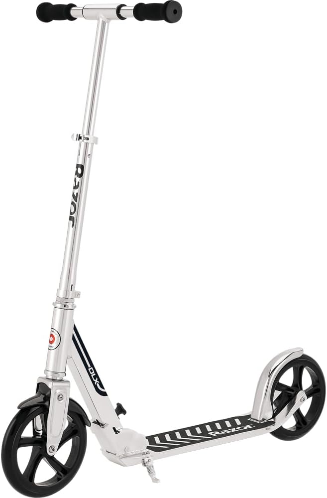 Razor A5 DLX Kick Scooter for Kids Ages 8+ - 8 Urethane Wheels, Foldable, Anti-Rattle Handlebars, For Riders up to 220 lbs