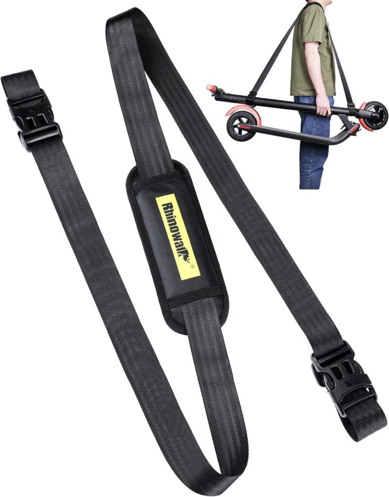 Scooter Shoulder Strap, 71-inch Carrying Scooter with Adjustable Carrying Strap and Extra-Thick Anti-Slip Shoulder, Scooter Strap for Electric Scooter, Bikes, Balance Bikes, Yoga Mat, Ski Board