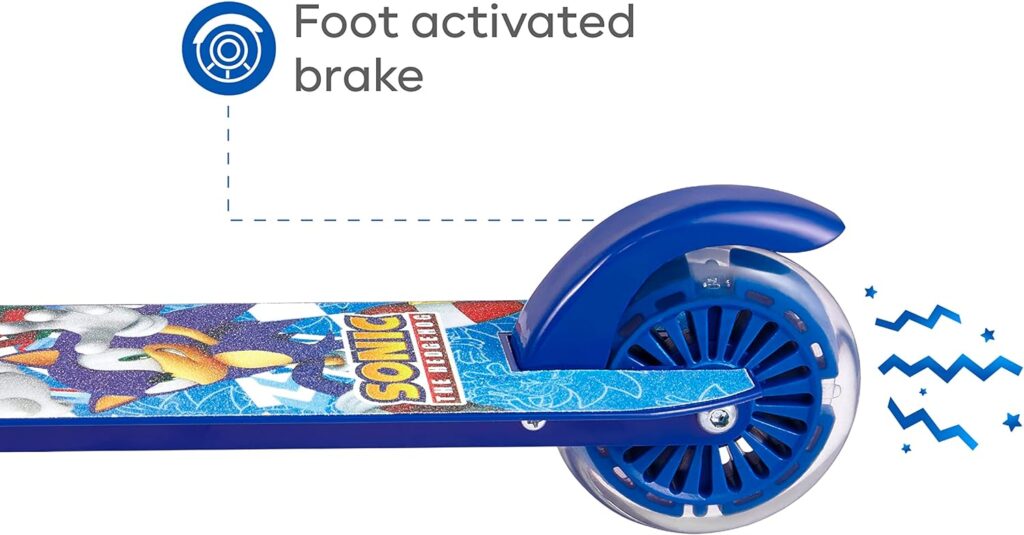 Sonic The Hedgehog 2 Wheel Kick Scooter for Kids - Easy  Portable Fold-N-Carry Design, Ultra-Lightweight, Comfortable  Safe, Durable  Easy to Ride