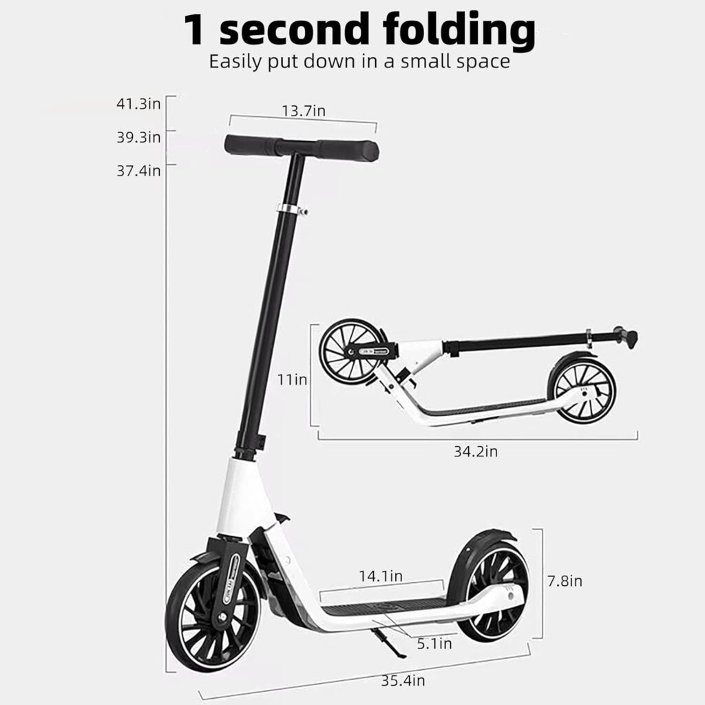 SWENAT Scooter for Kids Ages 6+,Adult and Teen Kick Scooter Lightweight  Big Sturdy Wheels,Foldable, Adjustable Handlebars, Lightweight, for Riders up to 220 lbs