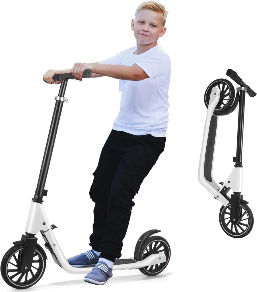 SWENAT Scooter for Kids Ages 6+,Adult and Teen Kick Scooter Lightweight  Big Sturdy Wheels,Foldable, Adjustable Handlebars, Lightweight, for Riders up to 220 lbs