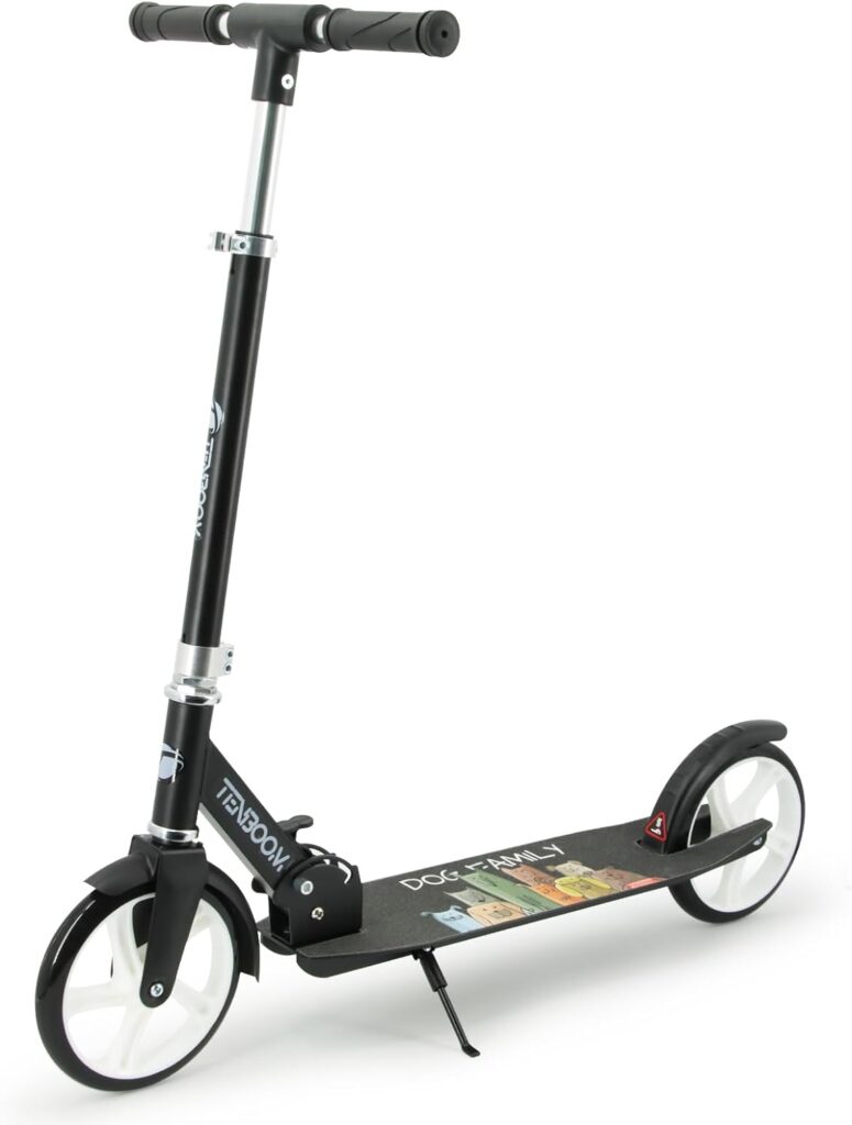 TENBOOM Kick Scooters for Teens  Adults Foldable Adjustable Handlebar 240 lb Load Large 8 Wheels Scooters for Kids Ages 8 Years and Up
