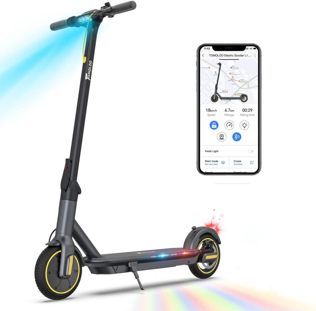 TOMOLOO Electric Scooter for Adults-8.5 Honeycomb Tires, Portable Folding Commuter, Double Shock Absorption,21.7 Miles Long-Range Battery E Scooters(UL Safety Certified)