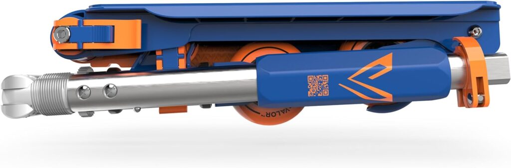Valor Kick Scooter Toy, Ultra Compact  Lightweight Foldable Scooter Kids with ABEC7 Wheel Bearing, Outdoor Toys for Kids Ages 8-12 and Up, Blue  Orange