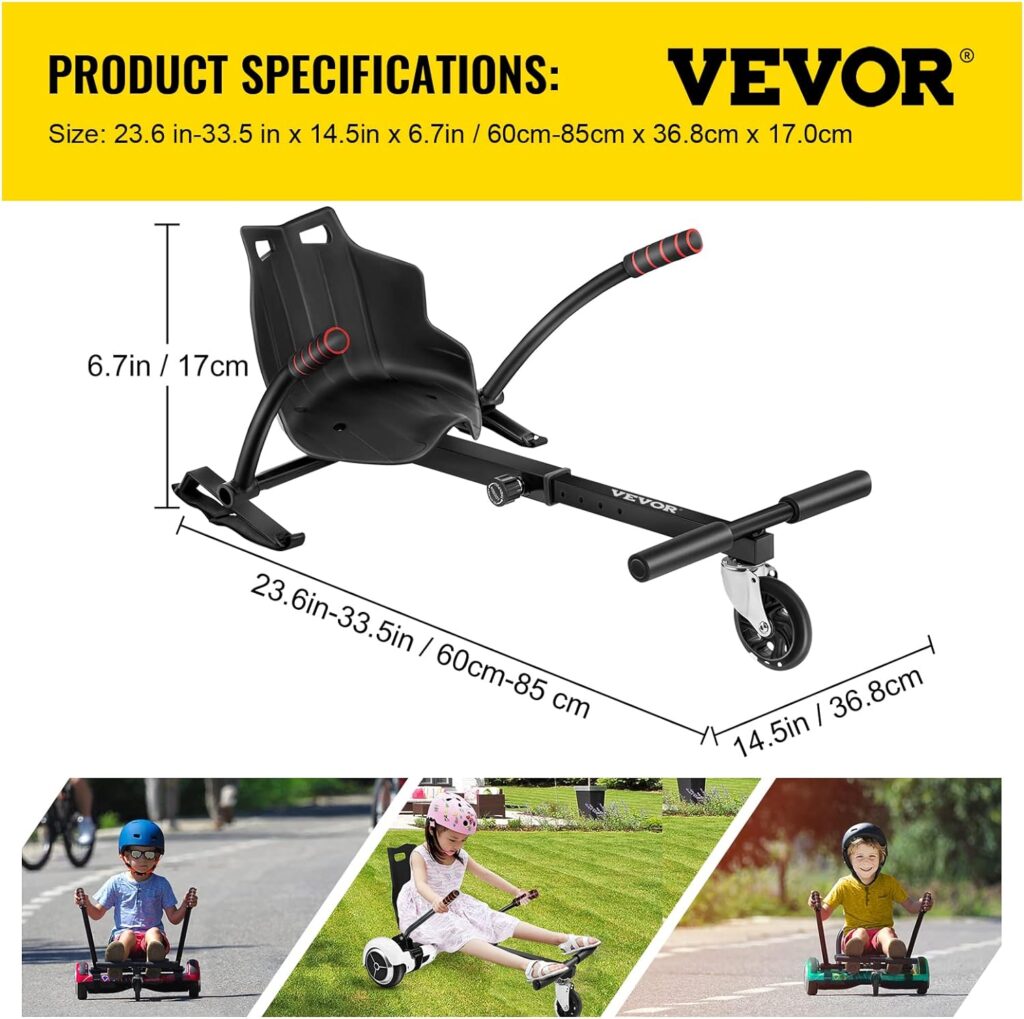 VEVOR Hoverboard Seat Attachment for 6.5 8 10 Self Balancing Scooter