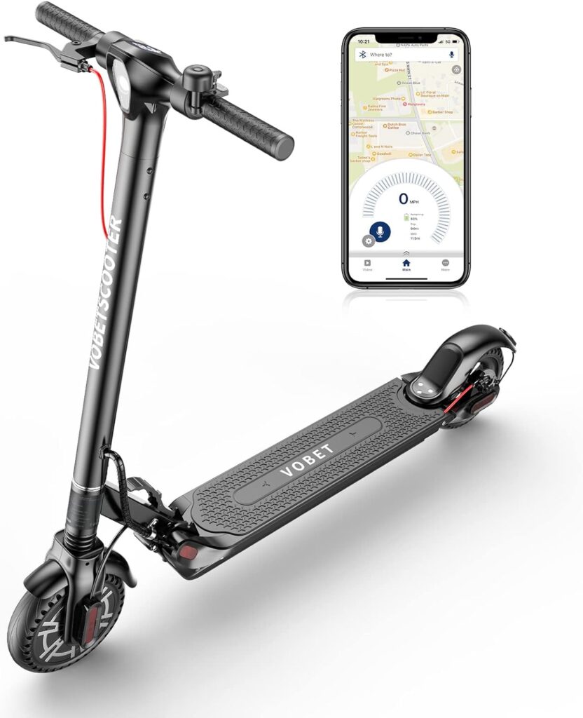 VOBETSCOOTER Electric Scooter,350W Motor,8.5 Solid Tires, 19 Miles Range, 19Mph Folding Commuter Electric Scooter for Adults Teenagers