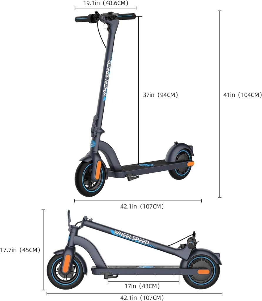 Wheelspeed Electric Scooter Primer, 12-14 Miles Long Range  15 MPH Lightweight Commuting Electric Scooter, 350W Motor  8.5 Pneumatic Tires Portable E-Scooter for Adults with Anti-Theft E-Lock