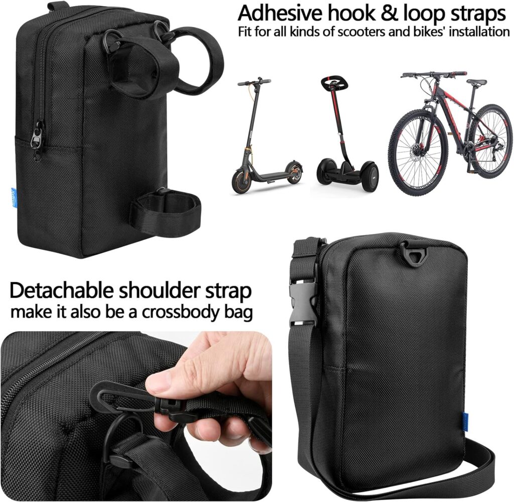 Xxerciz Scooter Storage Bag, Nylon Scooter Handlebar Bag Front Hanging Bag for Electric Scooter, Scooter Accessories for Adults