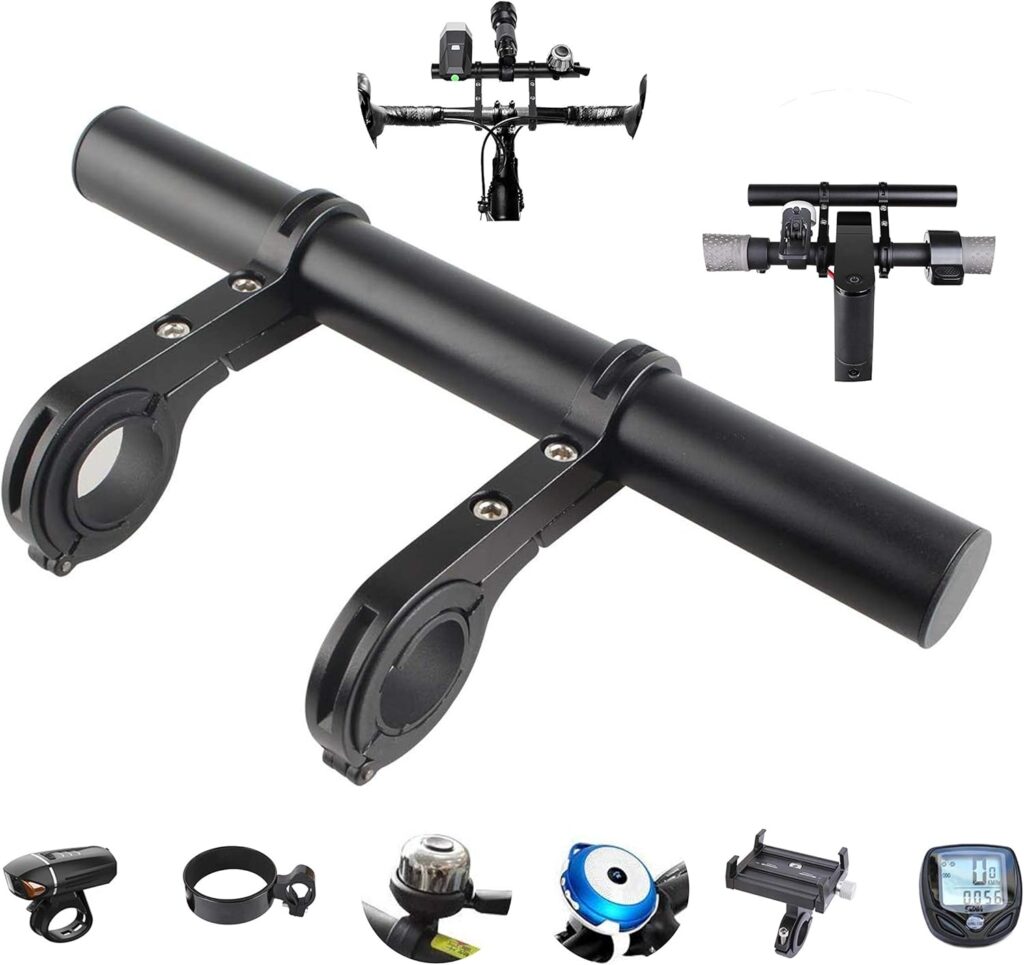 Yungeln Handlebar Extender Bicycle Aluminum Alloy Bracket Extension Double Handlebar Extension Mount Holder Use compatible for XIAOMI M365/Pro 1S Ninebot and Mountain Bicycle