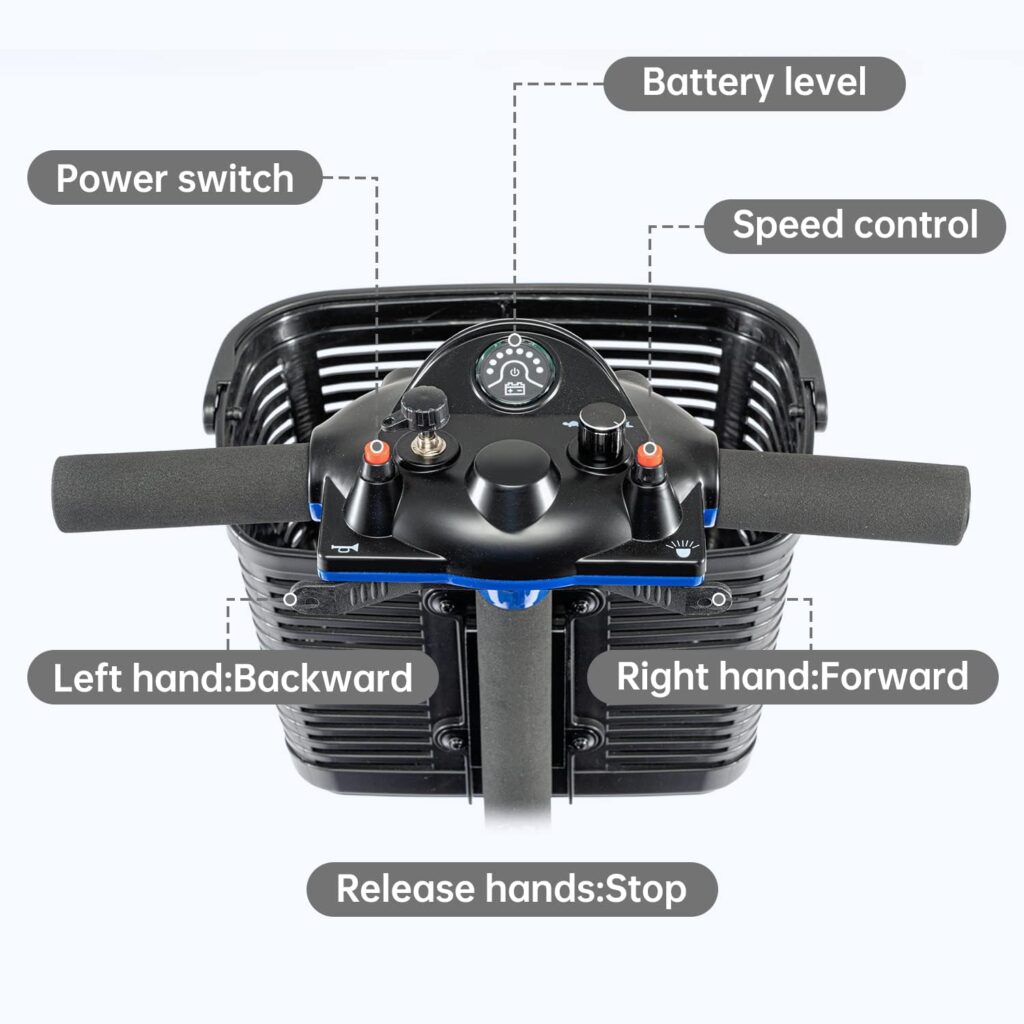 3 Wheel Mobility Scooter, Electric Power Mobile Scooters for Seniors Adult with Lights Collapsible and Compact Duty Travel Scooter w/Basket and Extended Battery