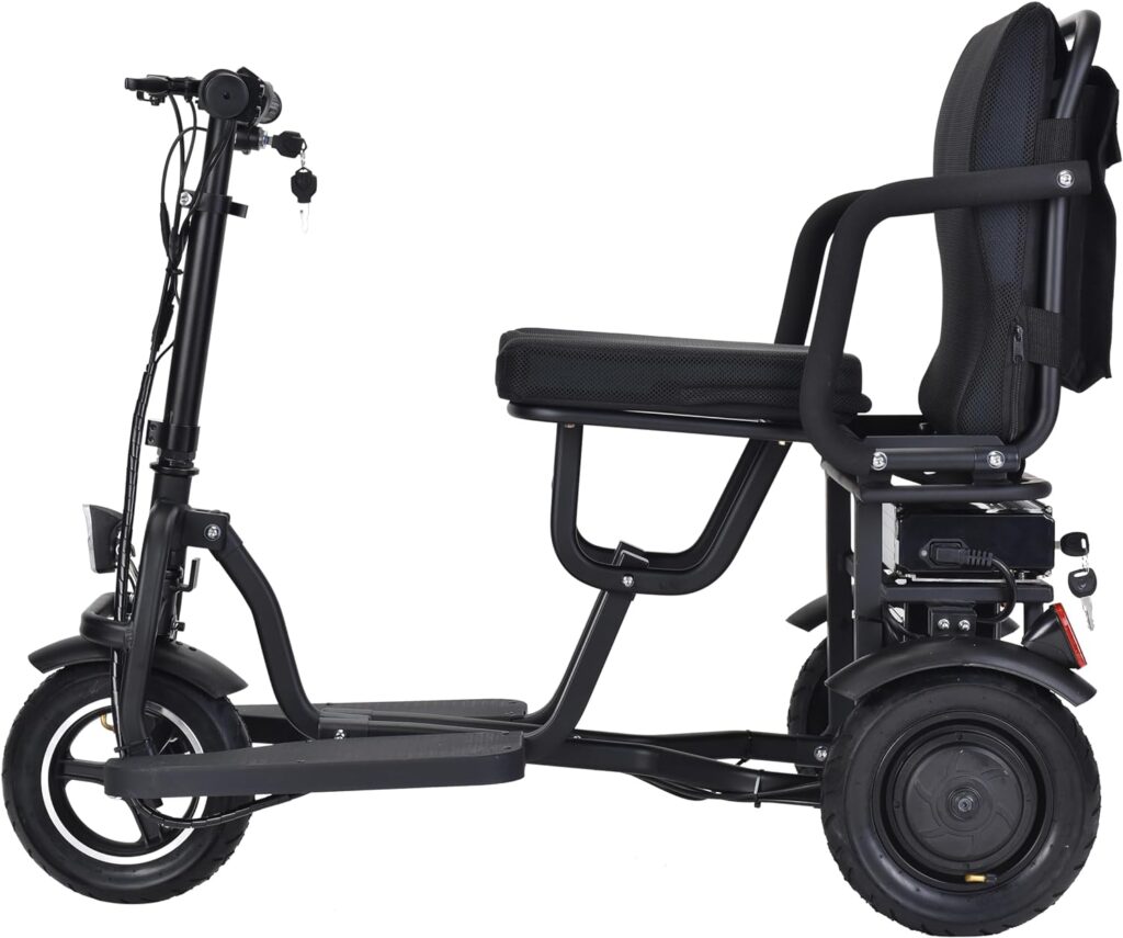 Alton Folding Mobility Scooter - Black Lightweight Portable Scooter for Adults - 3 Wheel Motorized Scooter - Travel Scooters for Adults, Loads 280lbs, Only 49lbs - 15mi Range Electric Scooter Adults