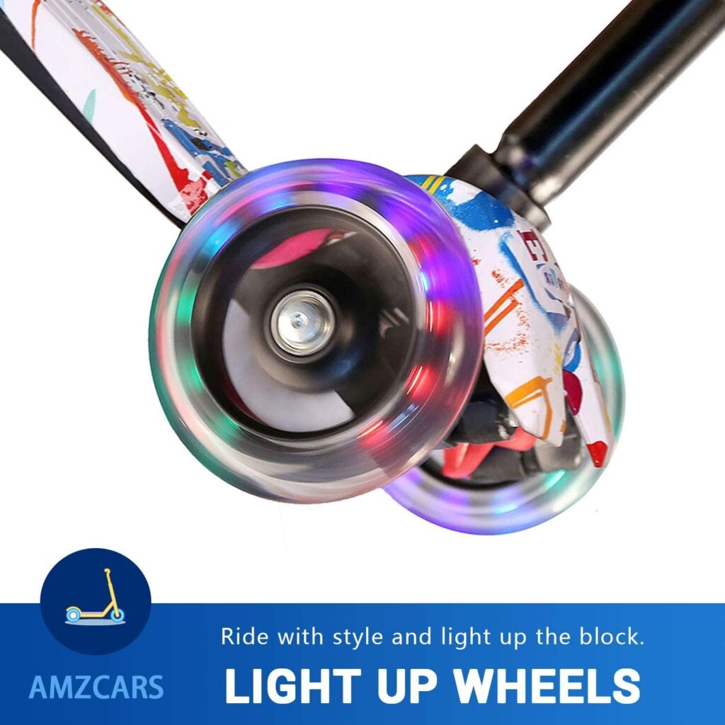 Amazon.com : AMZCARS Kick Scooter for Kids, 3 Wheels Toddlers Scooter for 6 Years Old Boys Girls Learn to Steer, Kids Scooter 4 Adjustable Height, Extra-Wide Deck, Flashing Wheel Lights for Children Gifts : Sports  Outdoors