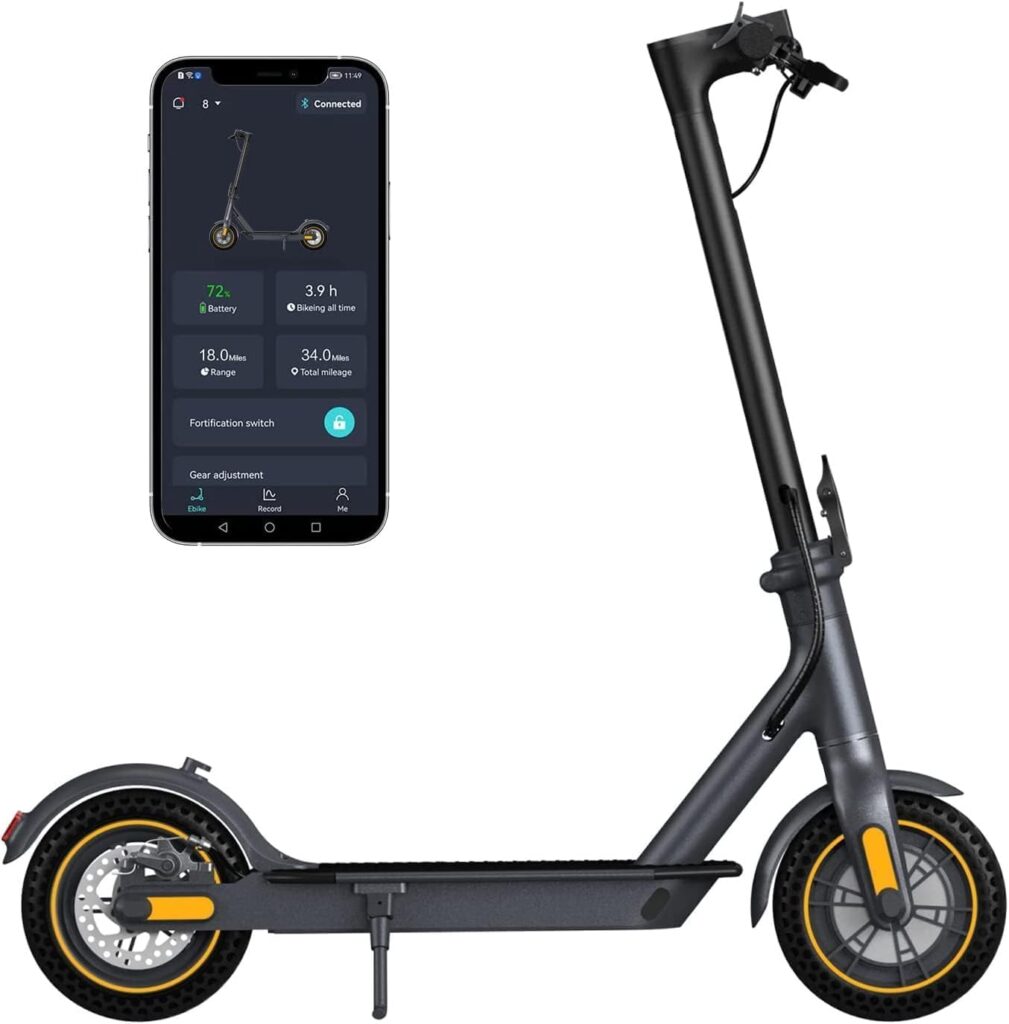 Amazon.com : Electric Scooter 10 Solid Tires 600W Peak Motor Up to 20Miles Range and 19Mph Speed for Adults - Portable Folding Commuting Scooter with Double Braking System and App : Sports  Outdoors