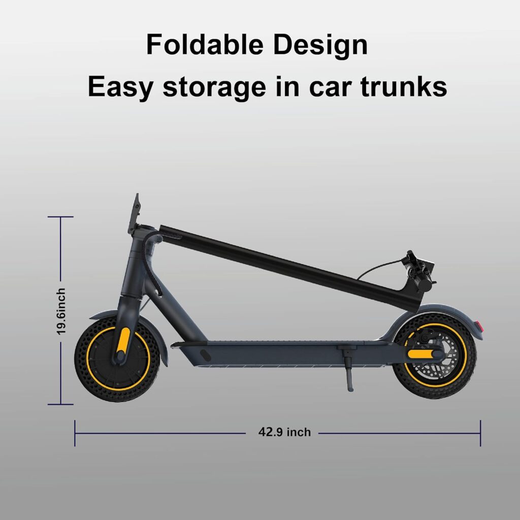 Amazon.com : Electric Scooter 10 Solid Tires 600W Peak Motor Up to 20Miles Range and 19Mph Speed for Adults - Portable Folding Commuting Scooter with Double Braking System and App : Sports  Outdoors