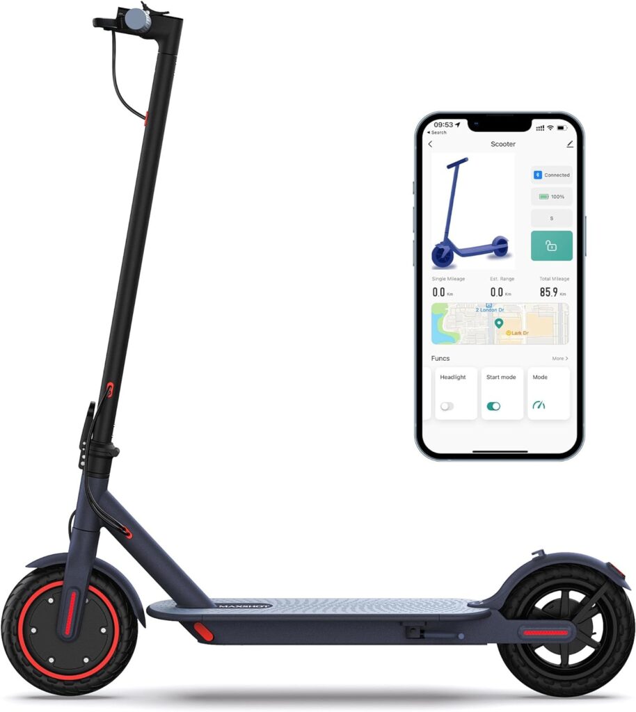 Amazon.com : MAXSHOT V1 Electric Scooter - 350W Motor, Max 21 Miles Long Range, 19Mph Top Speed, 8.5 Tires, Portable Folding Commuting Electric Scooter Adults with Dual Braking System and App Control : Sports  Outdoors