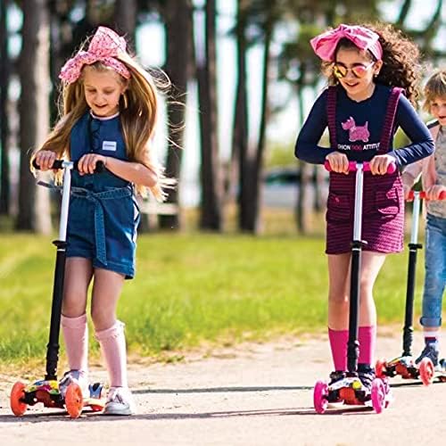 Amazon.com : Scooters for Kids 3 Wheel Kick Scooter for Toddlers Girls  Boys, 4 Adjustable Height, Lean to Steer, Extra-Wide Deck, Light Up Wheels for Children from 3 to 14 Years Old : Sports  Outdoors