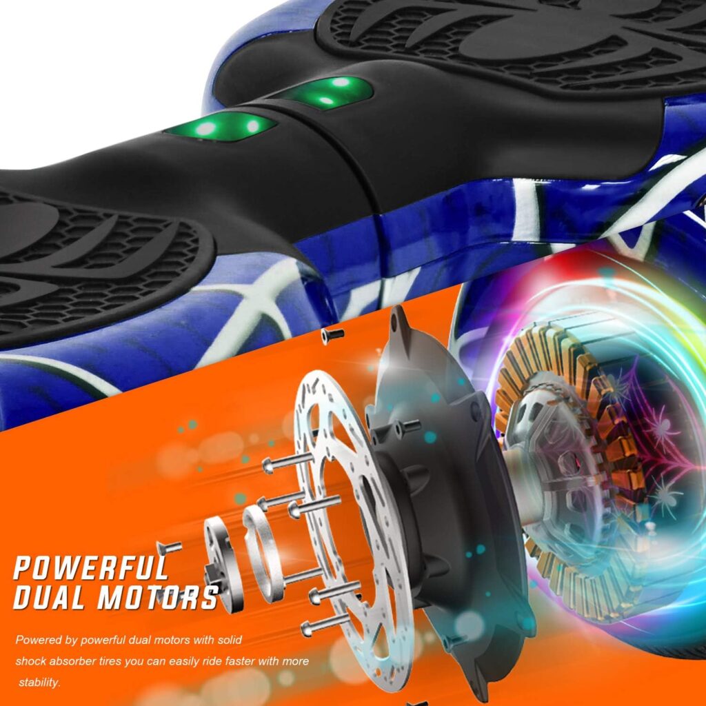 Beston Sports Upgraded LED Series Hoverboard for Kids with Built in Bluetooth Speaker