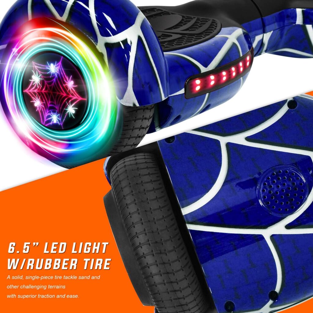 Beston Sports Upgraded LED Series Hoverboard for Kids with Built in Bluetooth Speaker