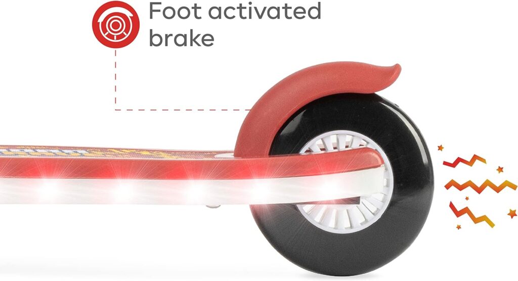 Dimensions 3D Kick Scooter for Kids, Self-Balancing 3 Wheeled Light Up Scooter with Extra Wide Anti-Slip Deck, Rear Brake, Lean to Steer, Lightweight Design, for Boys and Girls 3 and up, 75 LB Limit