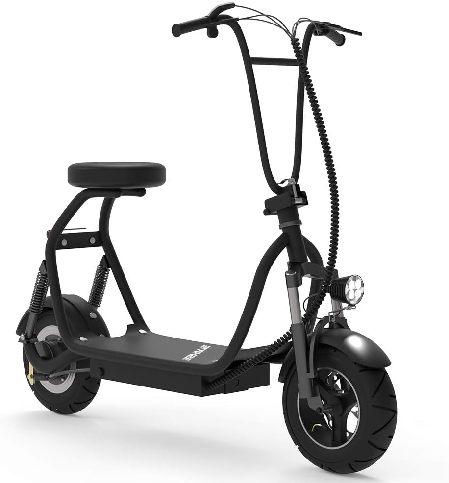 Electric Scooter Commuter Scooter 350W 48V 18.6 Miles ,Solid Rubber Tire, Long-Range Battery Foldable Easy Carry Portable Design, Adult Electric Scooter Up to 18MPH (Black)