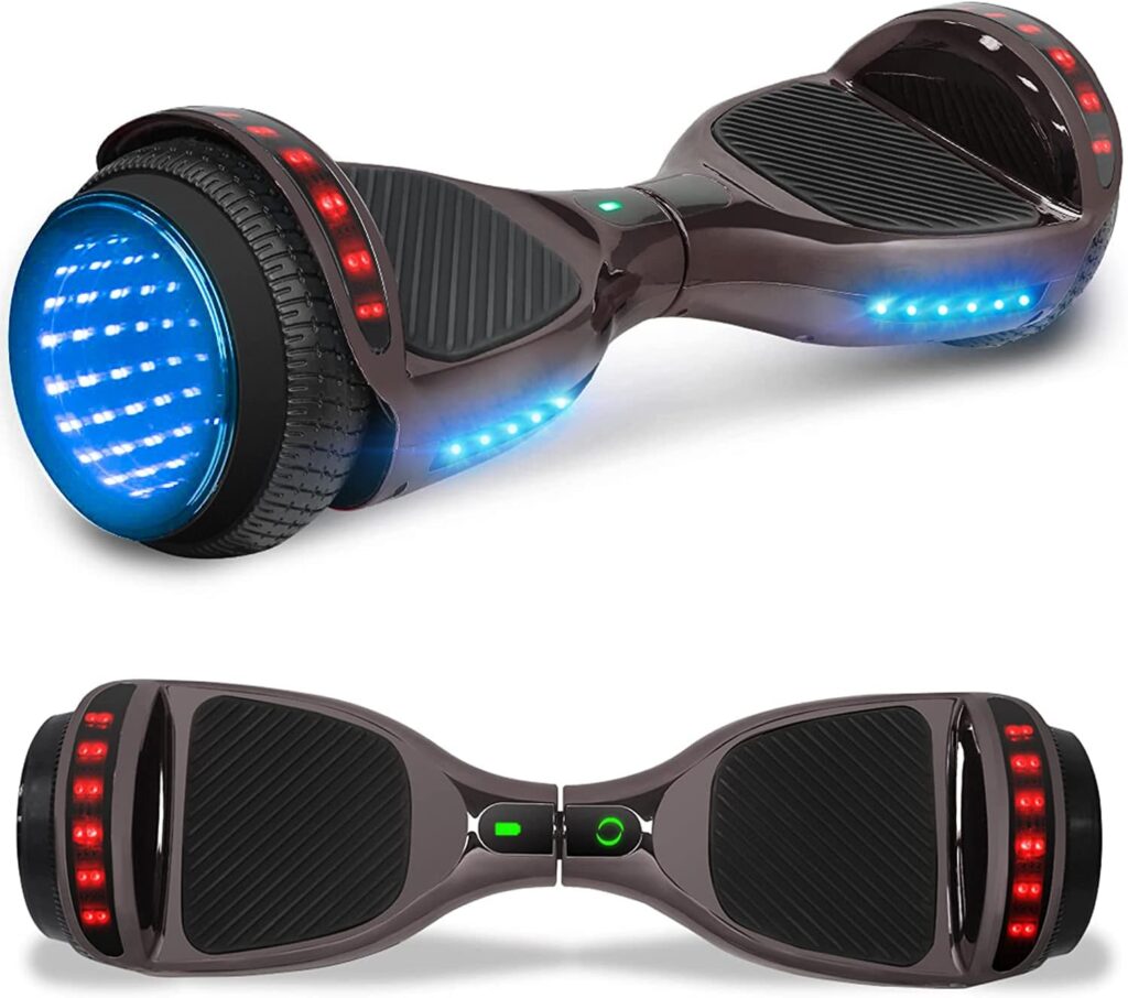 Emaxusa Hoverboard for Kids Ages 6-12, Self Balancing Scooter with Led Lights and Built-in Bluetooth Speaker, UL Safety Certified