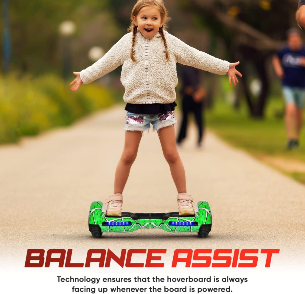 Emaxusa Hoverboard for Kids, with Bluetooth Speaker and LED Lights 6.5 Self Balancing Scooter Hoverboard for Kids Ages 6-12