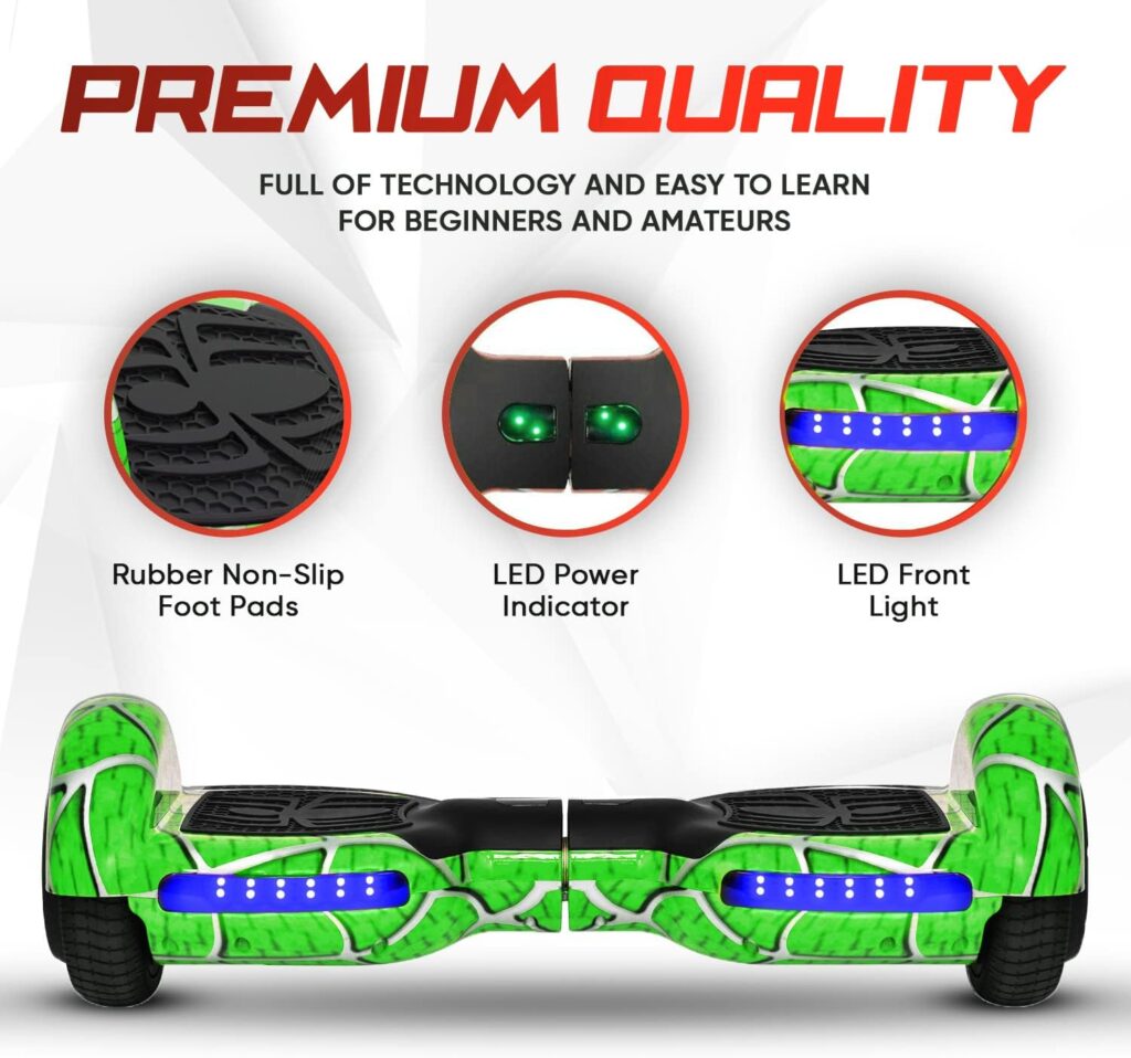 Emaxusa Hoverboard for Kids, with Bluetooth Speaker and LED Lights 6.5 Self Balancing Scooter Hoverboard for Kids Ages 6-12