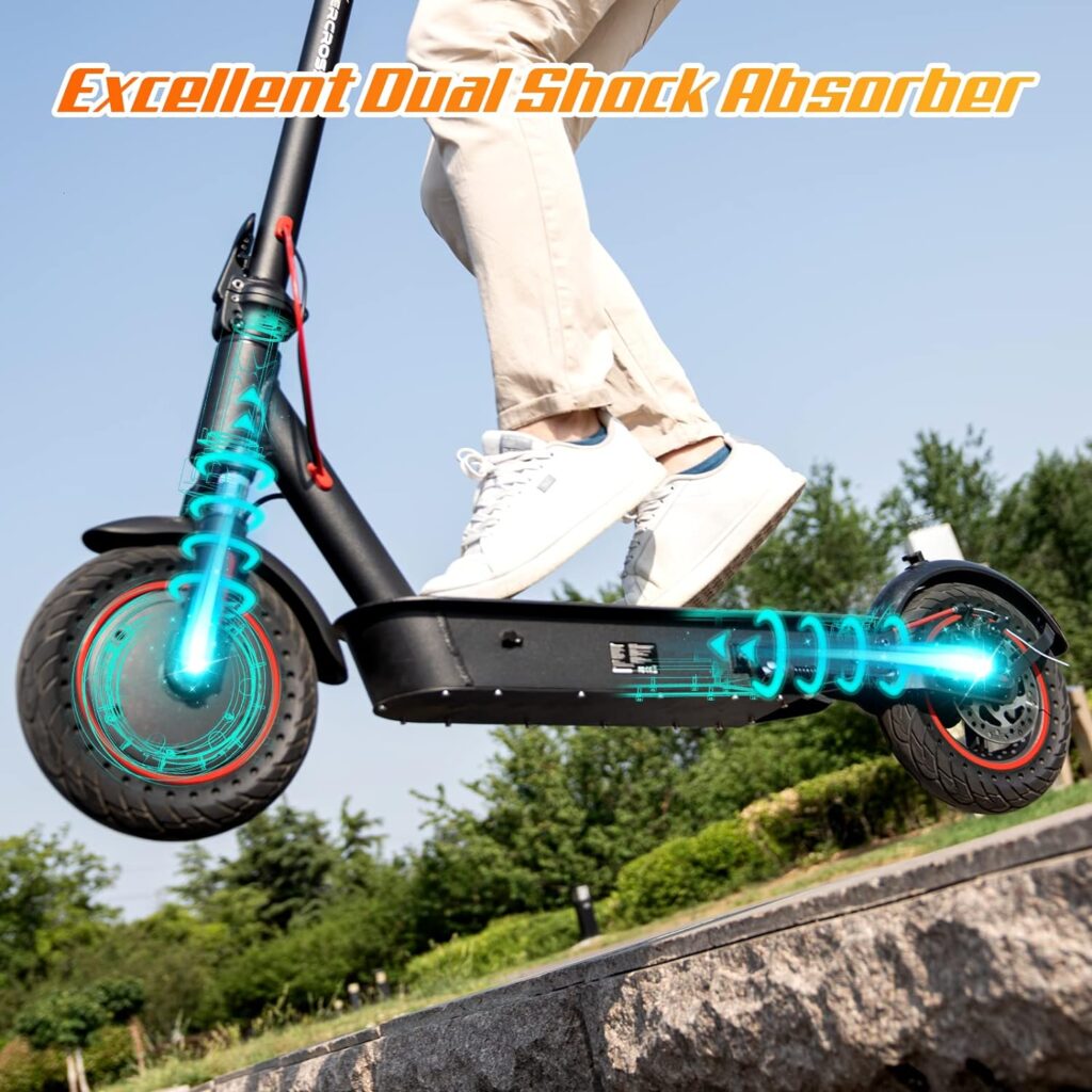 EVERCROSS EV10K PRO App-Enabled Electric Scooter, Scooter Adults with 500W Motor, Up to 19 MPH  22 Miles E-Scooter, Lightweight Folding for 10 Honeycomb Tires