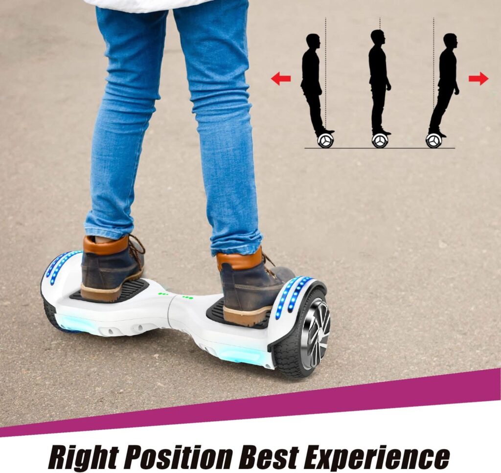 FLYING-ANT Hoverboard, 6.5 Inch Self Balancing Hoverboards with Bluetooth and Flashing LED Lights, Hover Board for Kids Teenagers