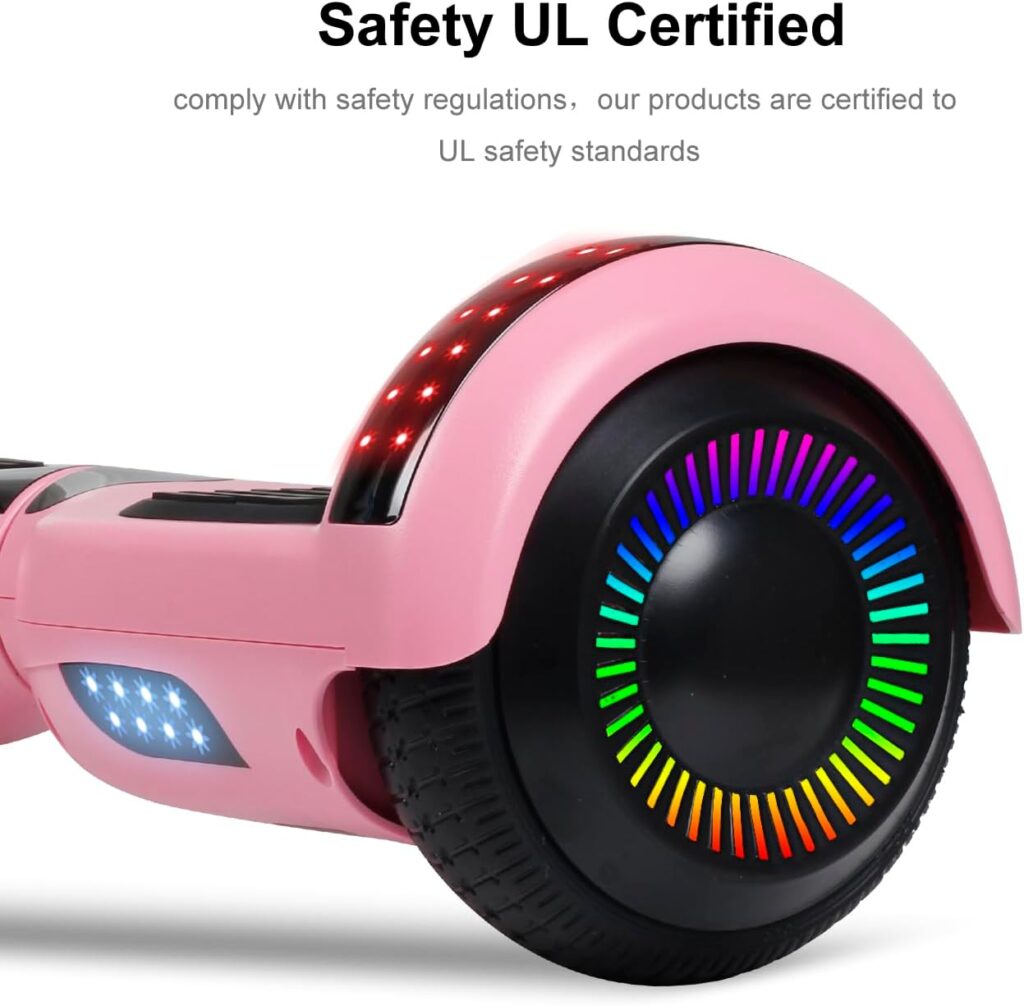 FLYING-ANT Hoverboard, 6.5 Inch Self Balancing Hoverboards with Bluetooth and Flashing LED Lights, Hover Board for Kids Teenagers