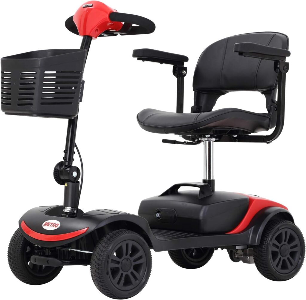 Folding Mobility Scooter for Seniors 4 Wheel Scooter for Adults Electric Medical Scooter Compact for Travel - Electric Powered Wheelchair Device - Compact Heavy Duty Mobile