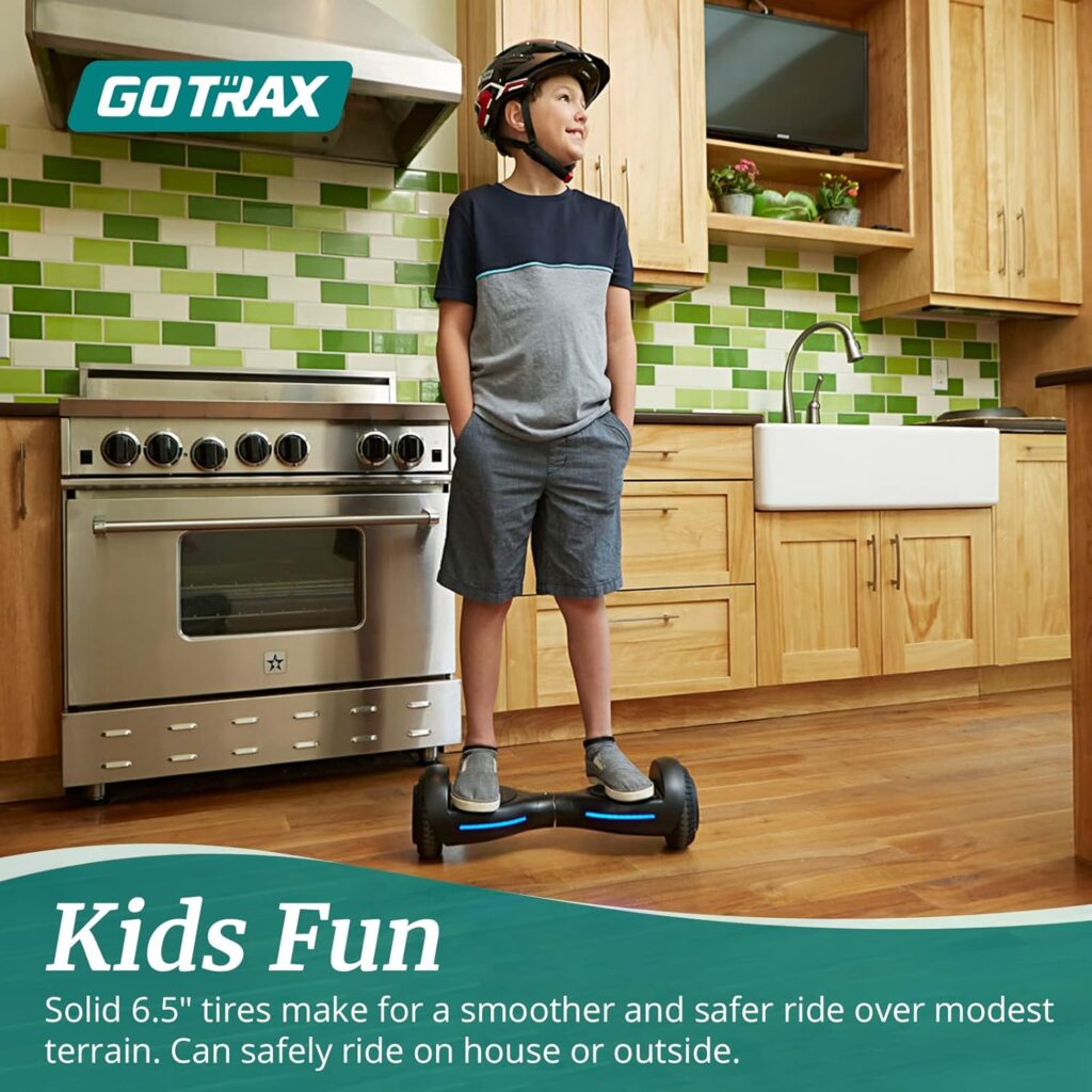 Gotrax ELF/FLASH Hoverboard for Kids, 6.5 LED Wheels  Headlight, Max 3.1Miles Range  5mph/6.2mph Power by Dual 150W/200W Motor, UL2272 Certified Approved and 50.4Wh Battery Self Balancing Scooter