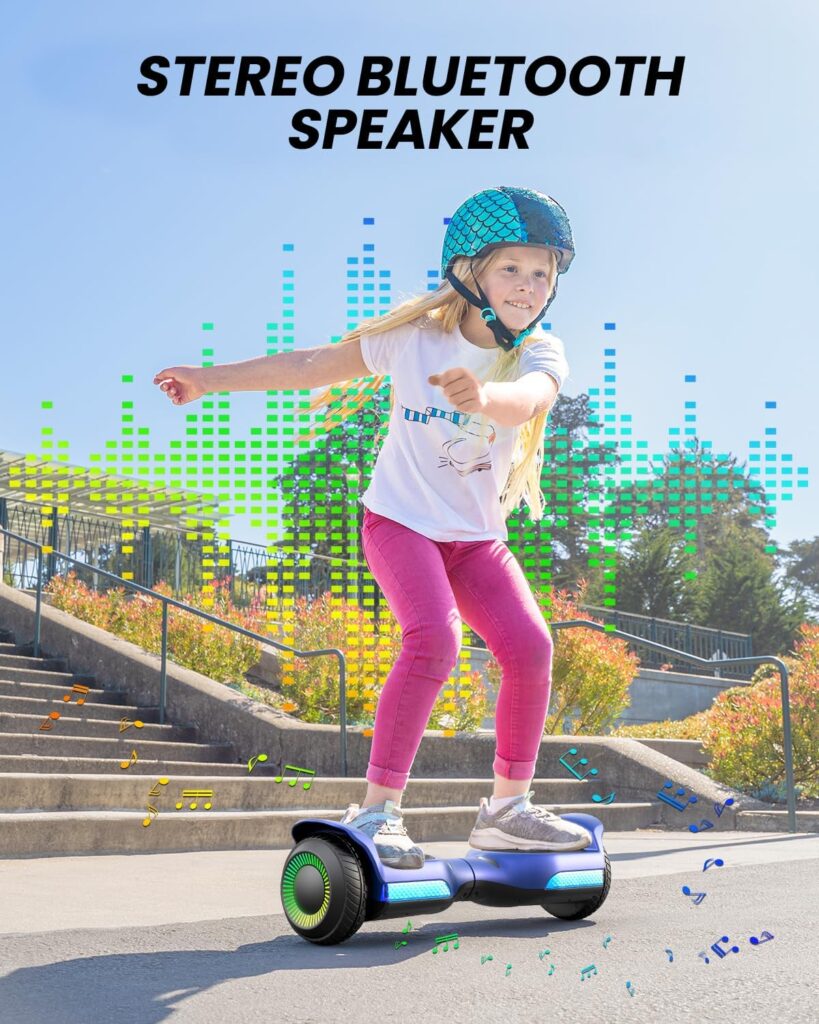 Gyroor Hoverboard New G13 All Terrain Hoverboard with LED Lights  500W Motor, Self Balancing Off Road Hoverboards with Bluetooth for Kids ages 6-12 and Adults Gift-Black