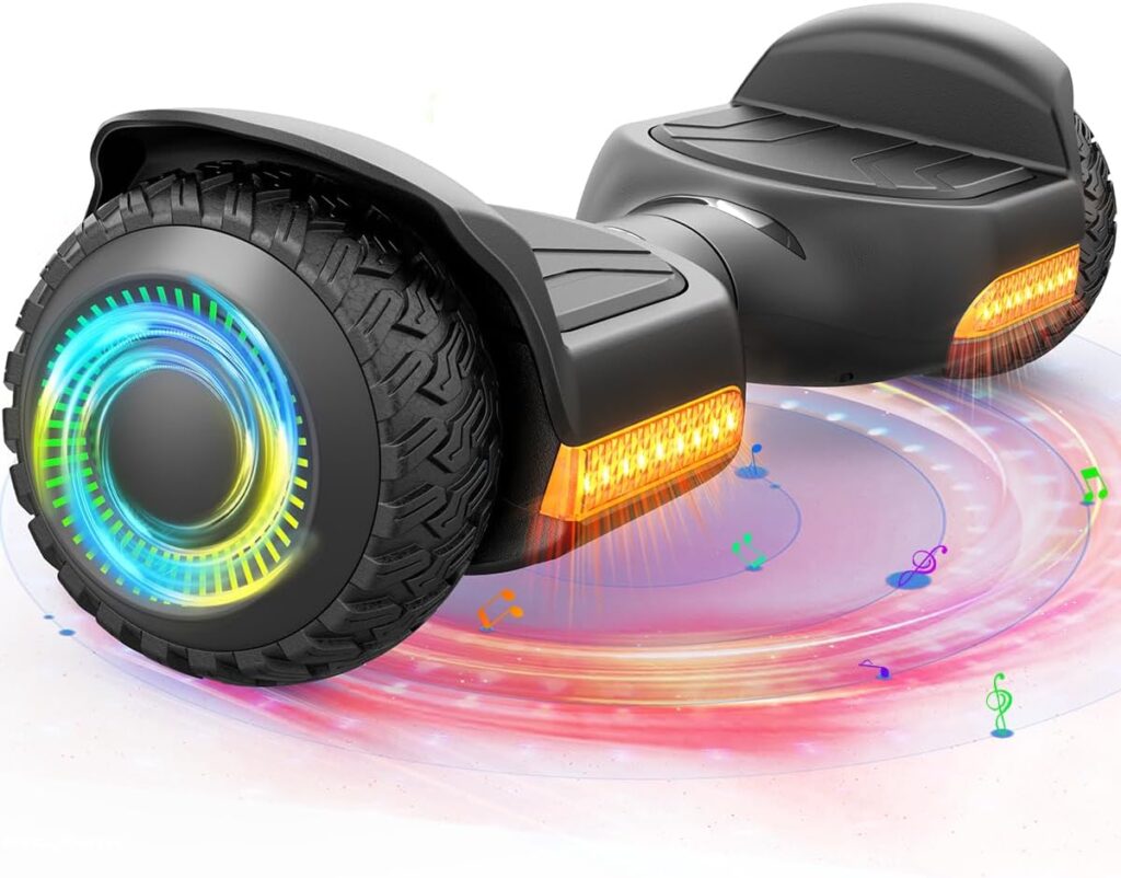 Gyroor Hoverboard New G13 All Terrain Hoverboard with LED Lights  500W Motor, Self Balancing Off Road Hoverboards with Bluetooth for Kids ages 6-12 and Adults Gift-Black