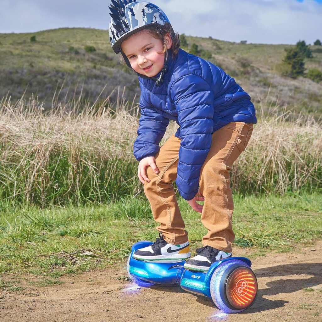Gyroor Hoverboard Off Road All Terrian 6.5 Two-Wheel G11 Flash LED Light Self Balancing Hoverboards with Bluetooth Music Speaker and UL 2272 Certified for Kids Adults Gift.