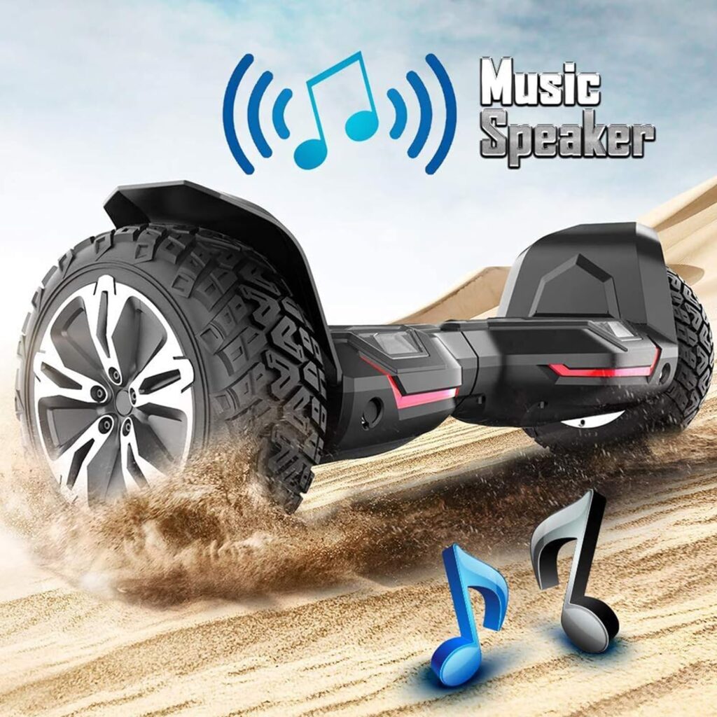 Gyroor Warrior 8.5 inch All Terrain Off Road Hoverboard with Bluetooth Speakers and LED Lights, UL2272 Certified Self Balancing Scooter