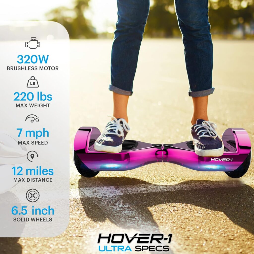Hover-1 Ultra Electric Self-Balancing Hoverboard Scooter, Blue, 24 x 9 x 9.5 inches