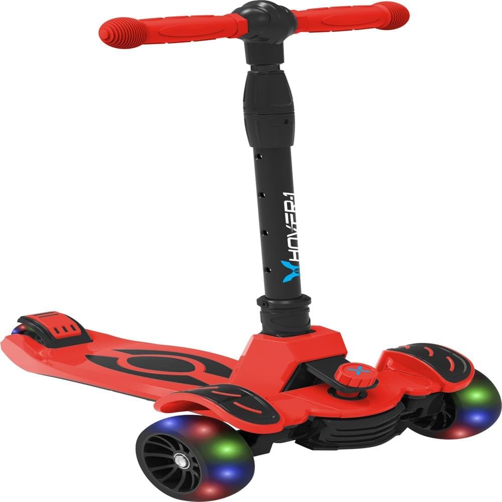 Hover-1 Vivid Folding Kick Scooter for Kids (5+ Year Old) | Features Lean-to-Turn Axle, Solid PU Tires  Slim-Design, 110 LB Max Load Capacity, Safe